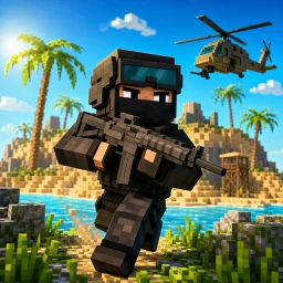 Blocky Combat SWAT Desert War
